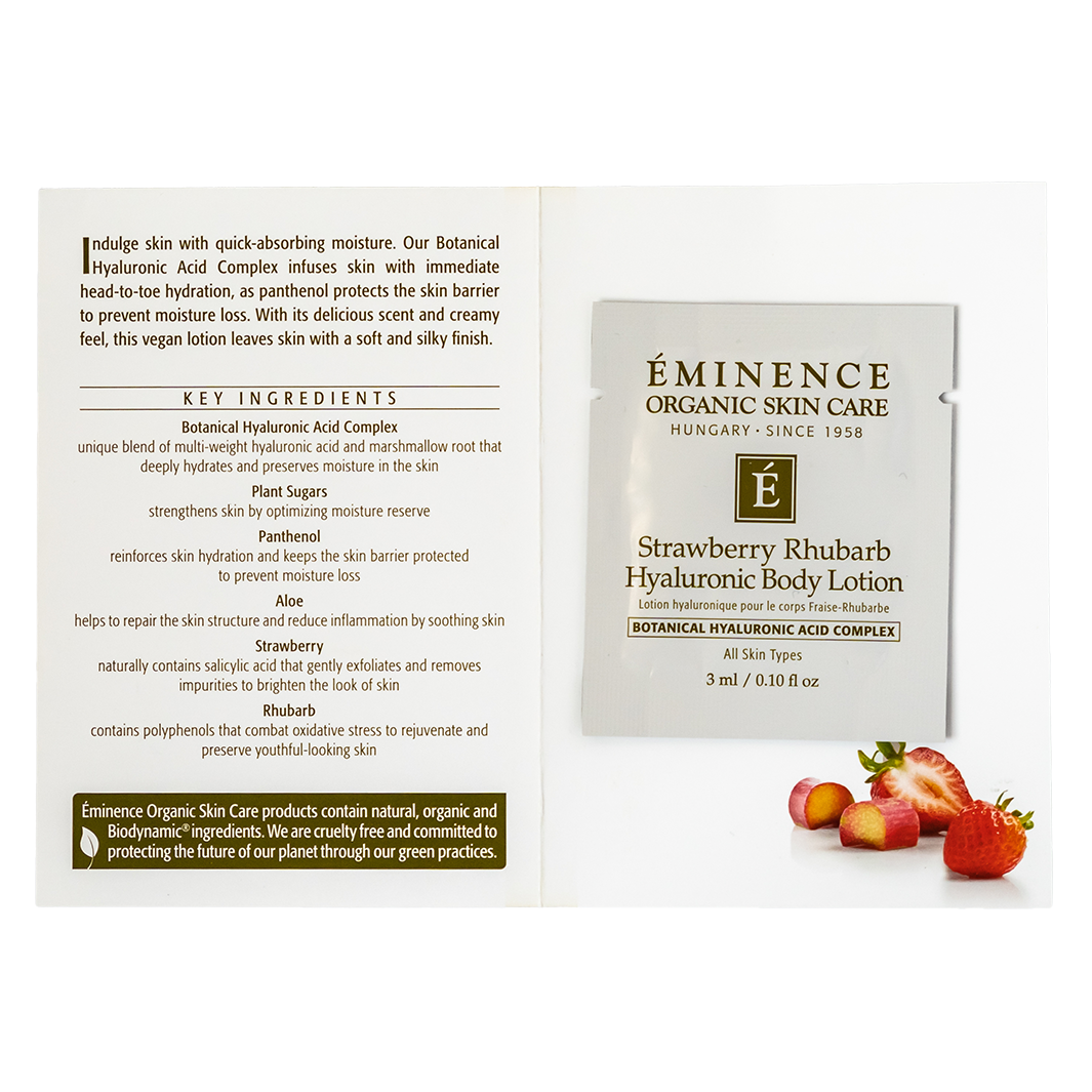 Eminence Organics Strawberry Rhubarb Hyaluronic Body Lotion sample size
