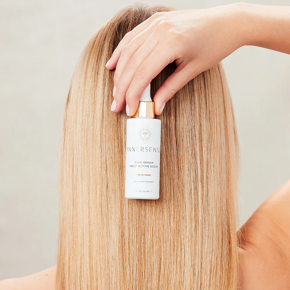 INNERSENSE Organic Beauty Hair Renew Daily Active Serum model