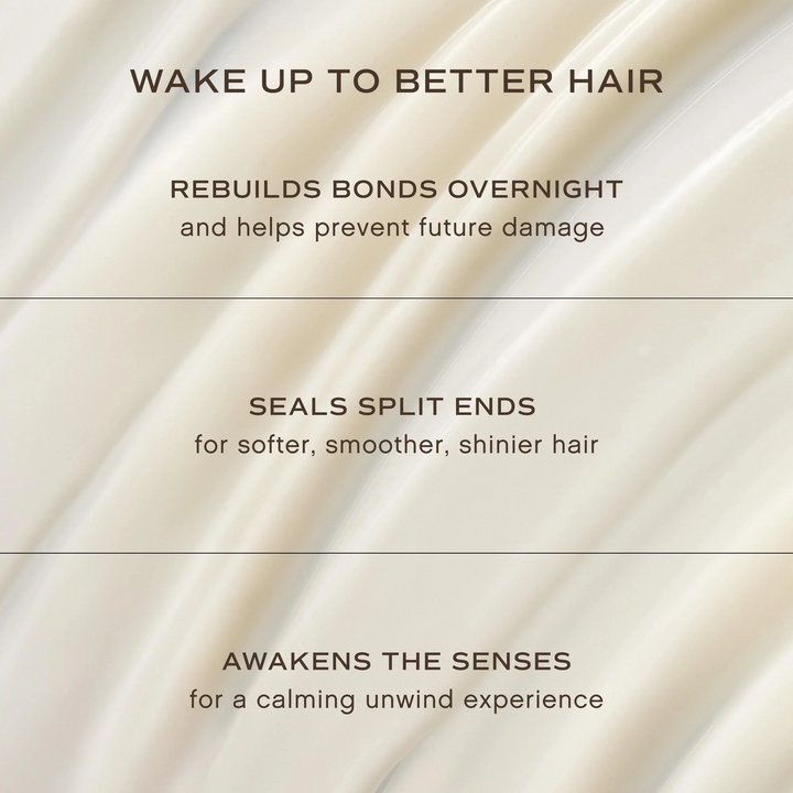 A text-based promotional graphic with a cream satin-like background and dark brown text reading: &