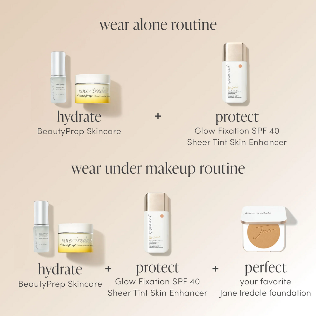 Jane Iredale Glow Fixation SPF 40 Sheer Tint Skin Enhancer with Squalane &amp; Niacinamide