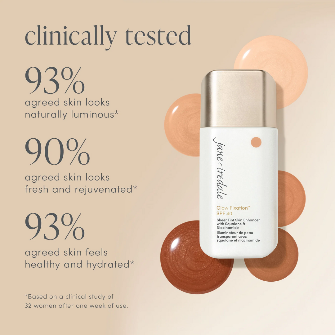 Jane Iredale Glow Fixation SPF 40 Sheer Tint Skin Enhancer with Squalane &amp; Niacinamide