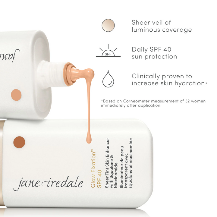 Jane Iredale Glow Fixation SPF 40 Sheer Tint Skin Enhancer with Squalane &amp; Niacinamide