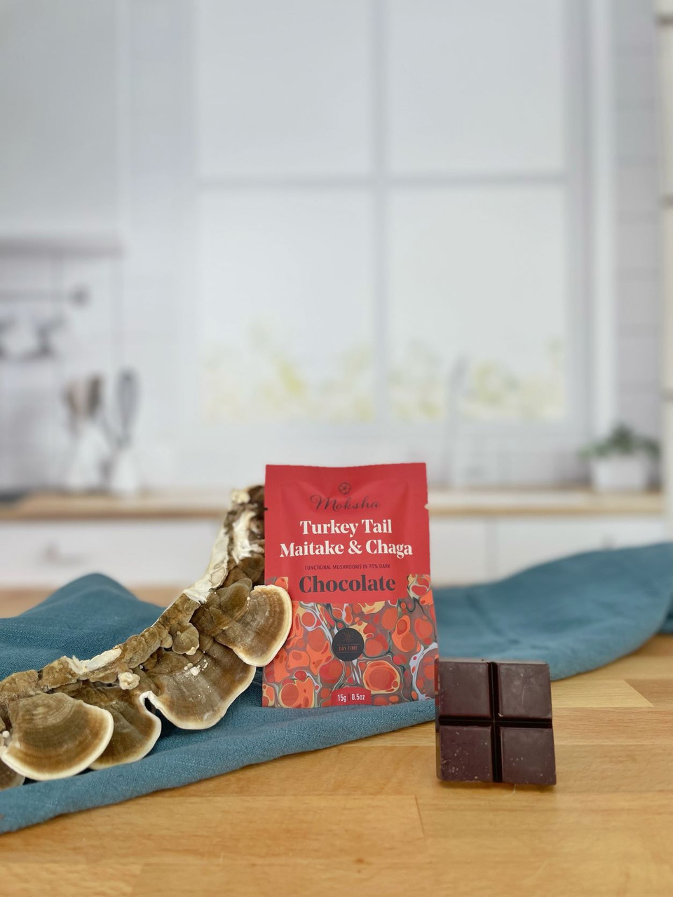 Moksha Turkey Tail Maitake & Chaga Dark Chocolate 70%