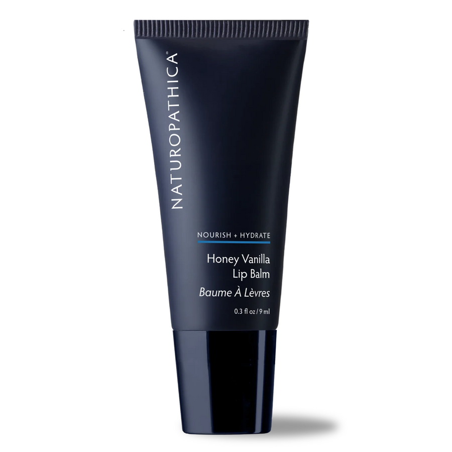 Naturopathica Honey Vanilla Lip Balm on a white back ground