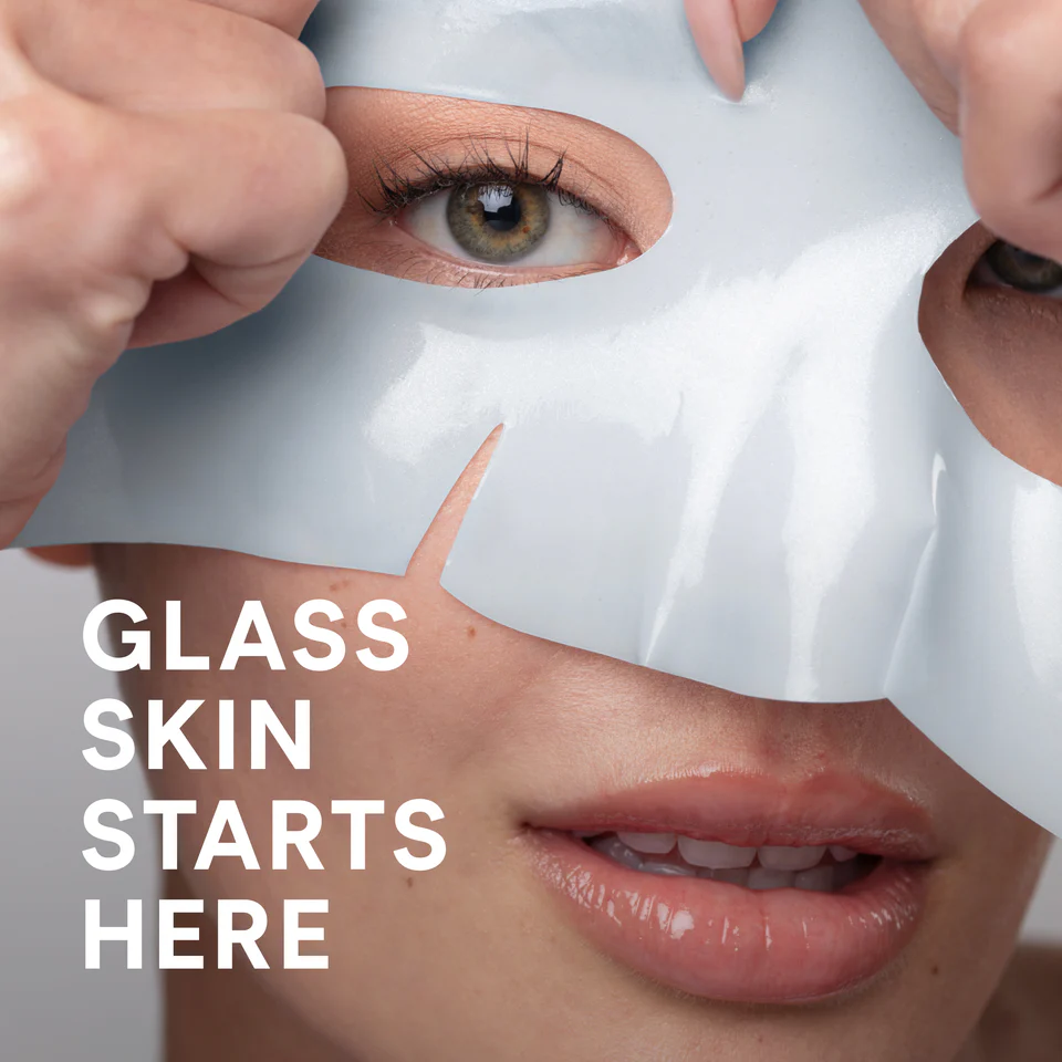 person wearing NuFACE IonPlex Hydra-Gel Power Mask 