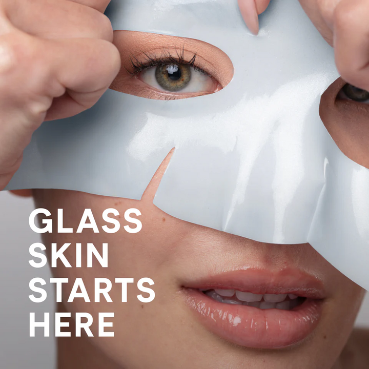 person wearing NuFACE IonPlex Hydra-Gel Power Mask 