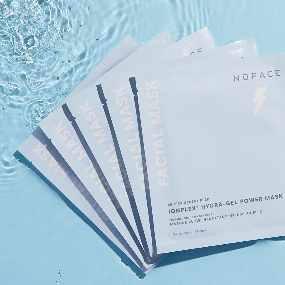 NuFACE IonPlex Hydra-Gel Power Mask 5 pack lifestyle imagery