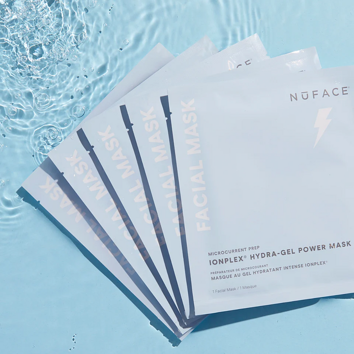 NuFACE IonPlex Hydra-Gel Power Mask 5 pack lifestyle imagery