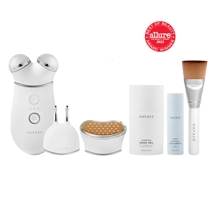 NuFACE TRINITY+ Complete Set with Wrinkle Reducer and Effective Lip & Eye Attachment