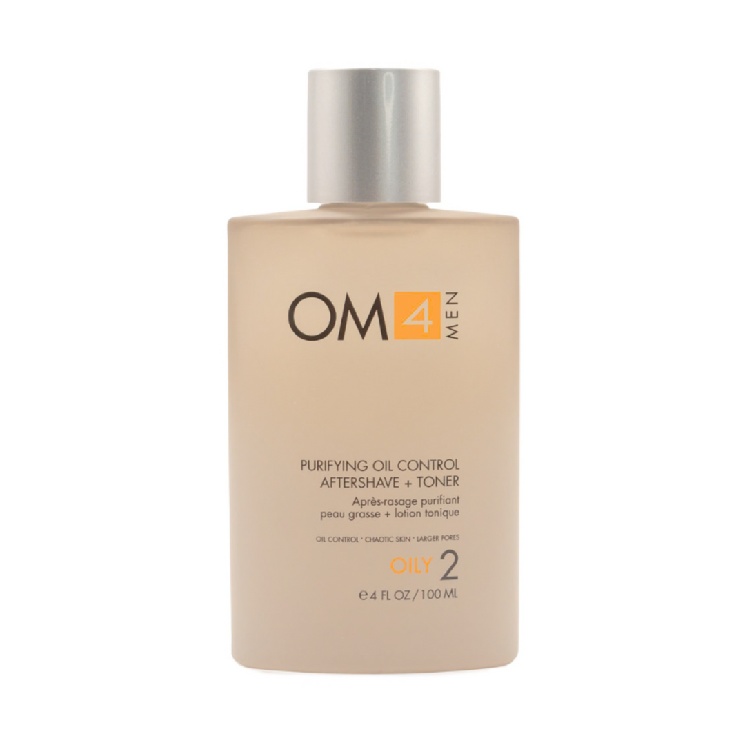 Organic Male OM4 Oily Step 2: Purifying Oil-Control Aftershave + Toner on a white background 