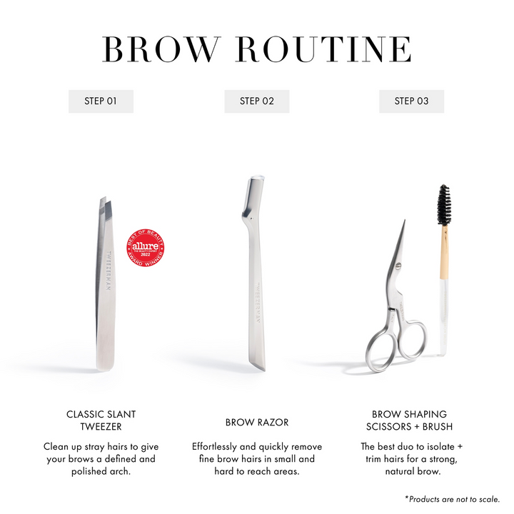 Tweezerman Brow Scissors & Brush brow routine