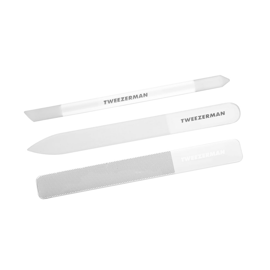Tweezerman Glass Nailcare Set on a white background