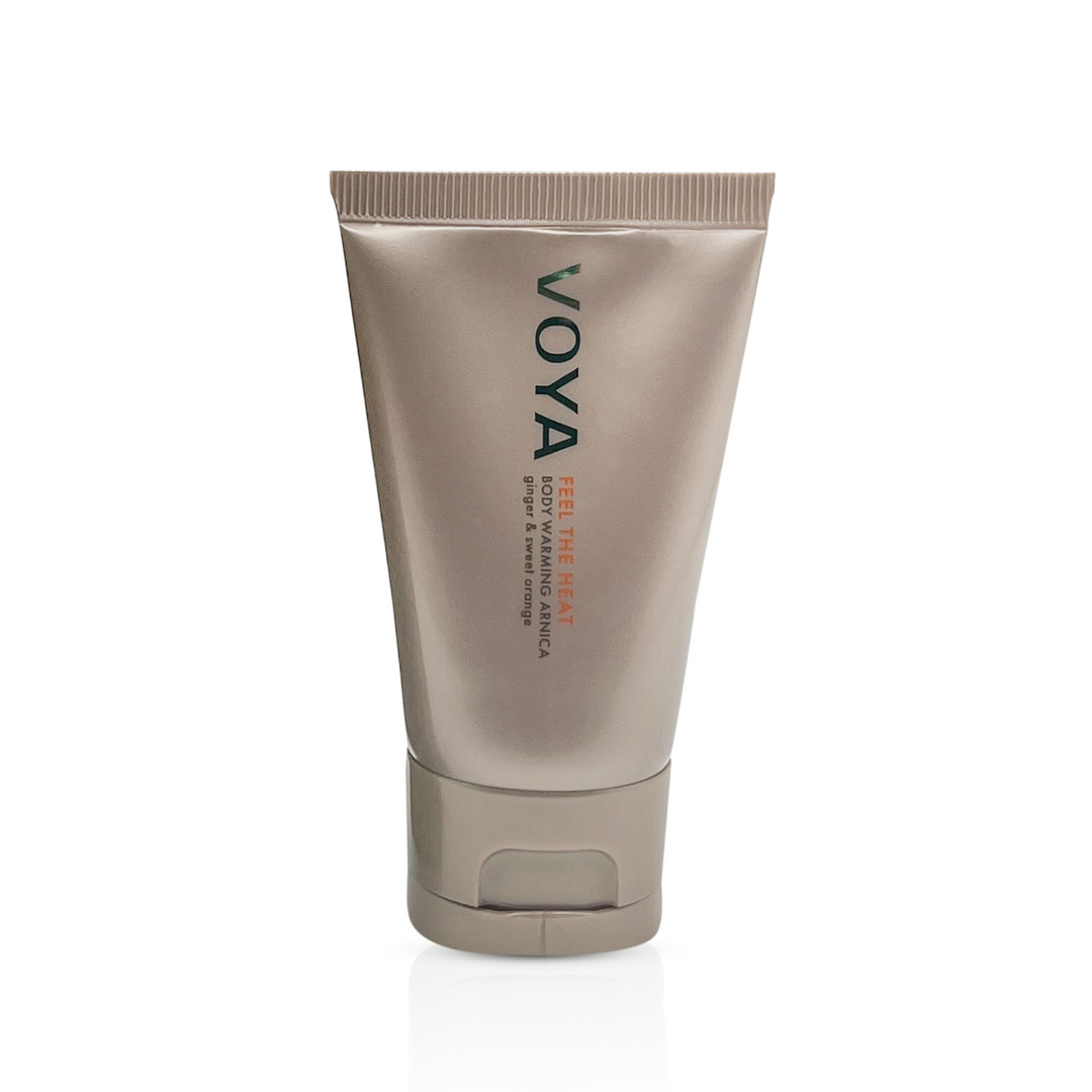 VOYA Feel The Heat: Muscle Warming Gel mini on a white back ground