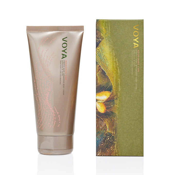 VOYA Nourishing Care - Stretch Mark Minimising Body Cream and packaging on a white background