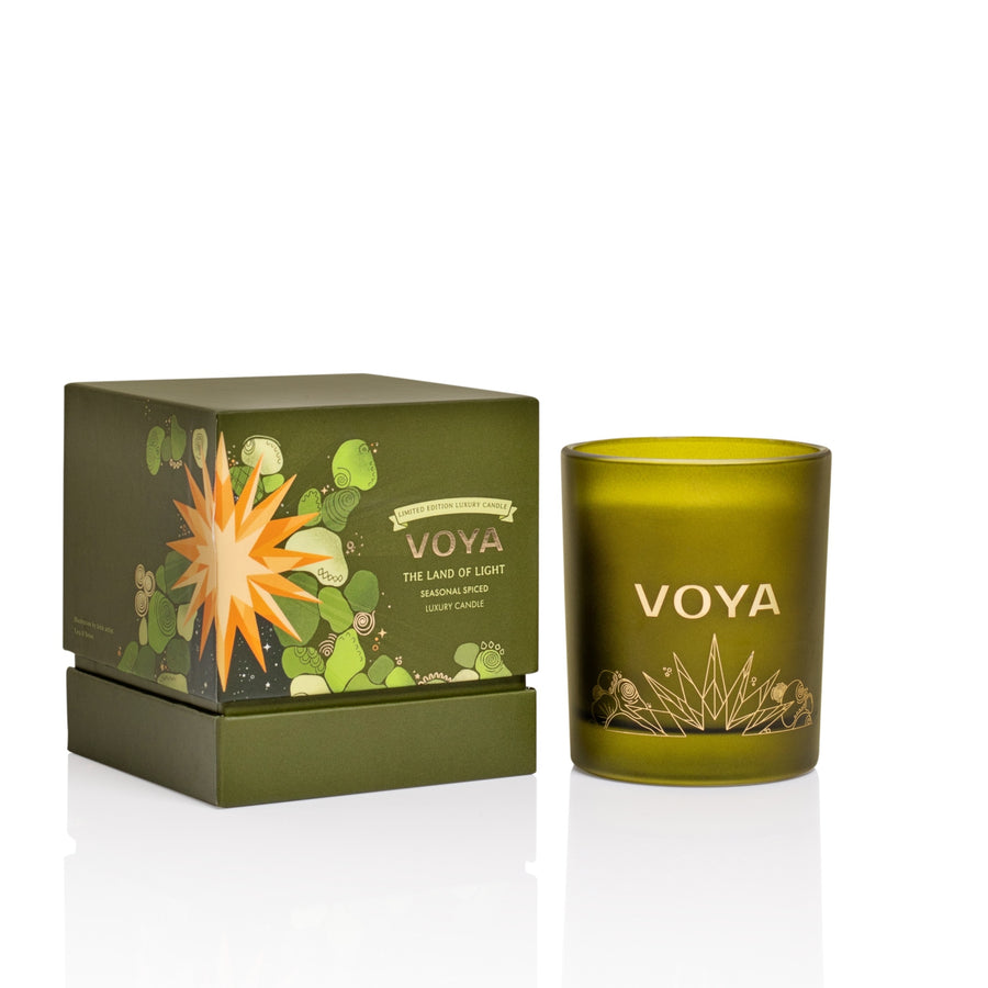 VOYA The Land of Light: Seasonal Spiced Scented Candle on a white background