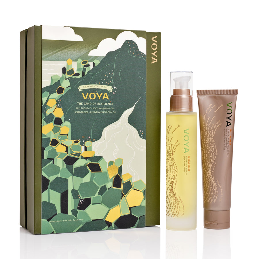 VOYA The Land of Resilience: Bodycare Recovery Duo on a white background