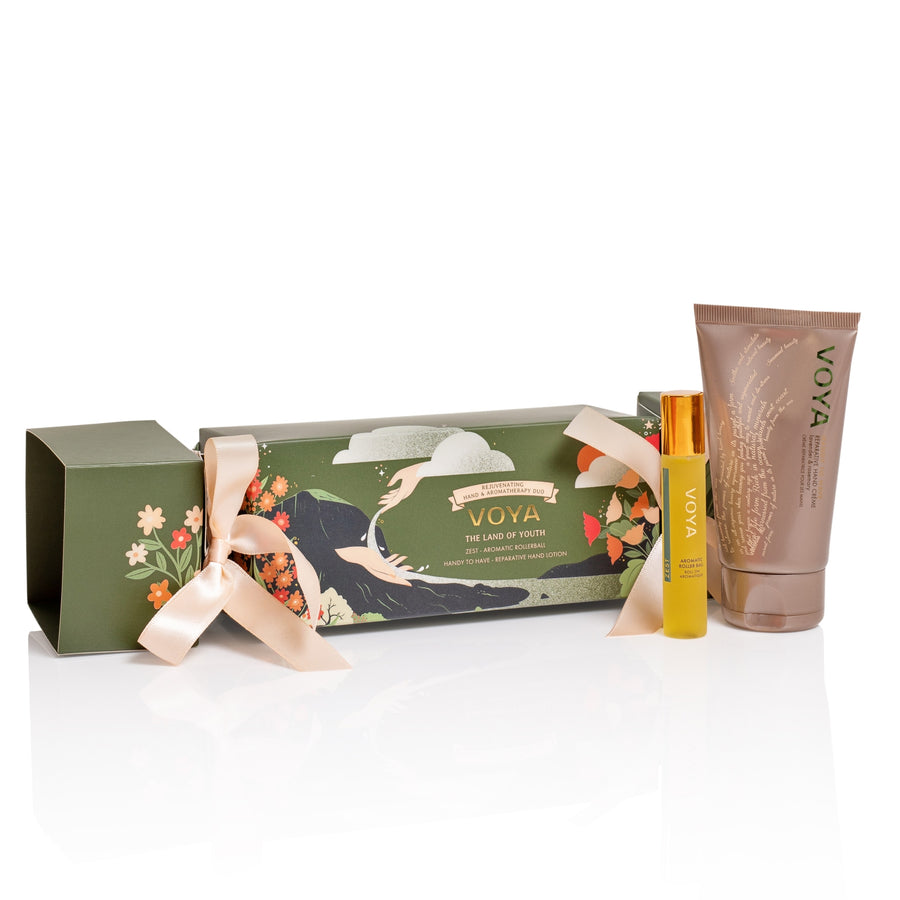 VOYA The Land of Youth: Hand & Aromatherapy Duo on a white background