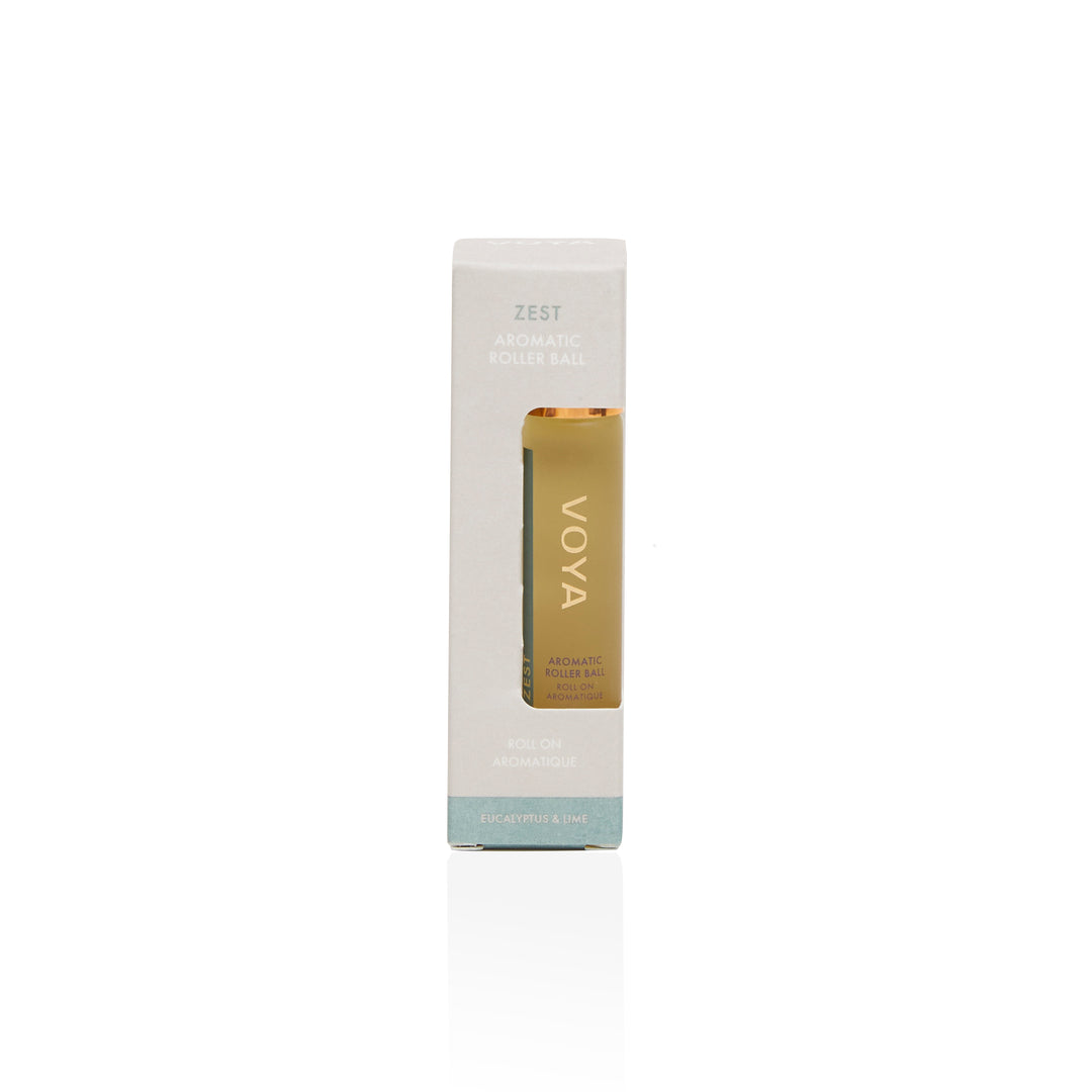 VOYA Zest Roller Ball - Organic Eucalyptus & Lime Essential Oil box