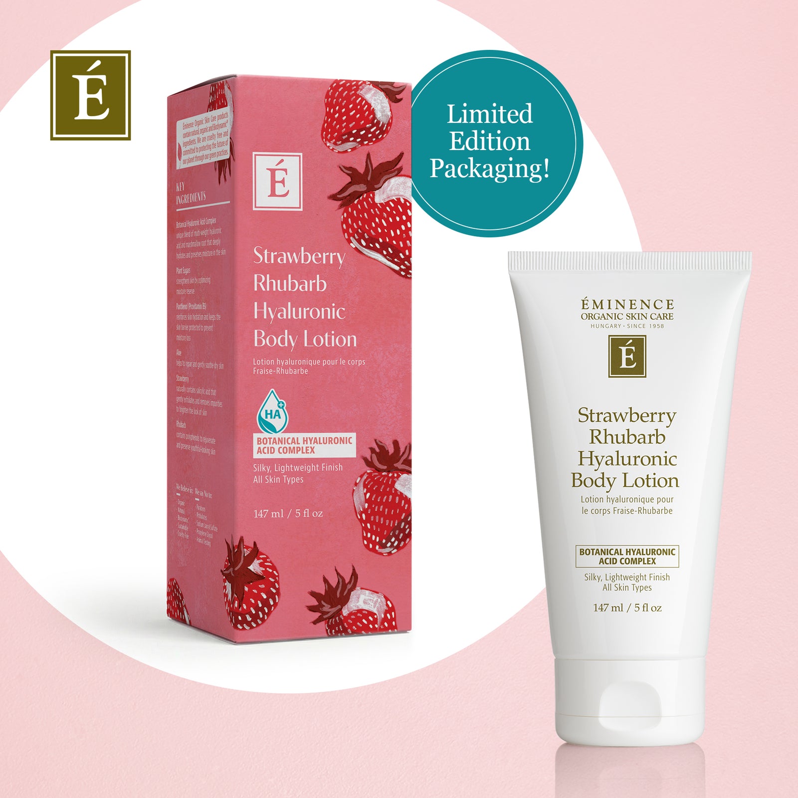 Eminence Organics Strawberry Rhubarb Hyaluronic Body Lotion - Limited Edition