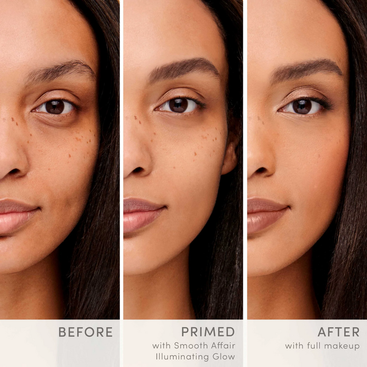 Jane Iredale Smooth Affair Illuminating Glow Face Primer before after