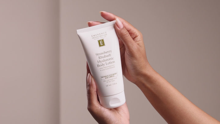 Eminence Organics Strawberry Rhubarb Hyaluronic Body Lotion video