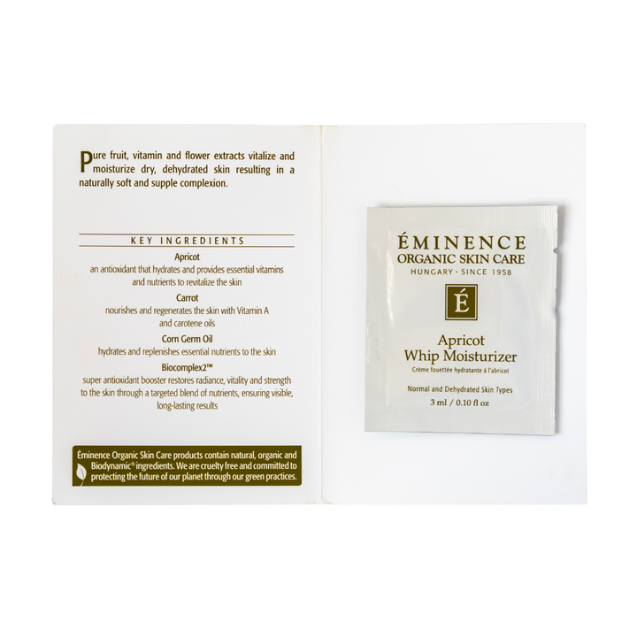 eminence organics apricot whip moisturizer sample