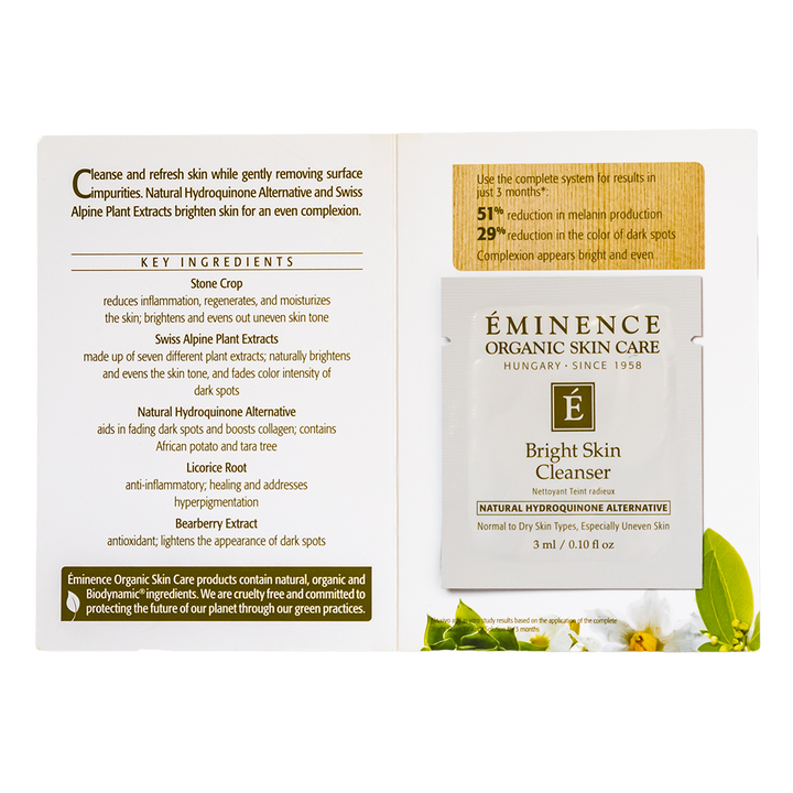eminence organics bright skin cleanser sample