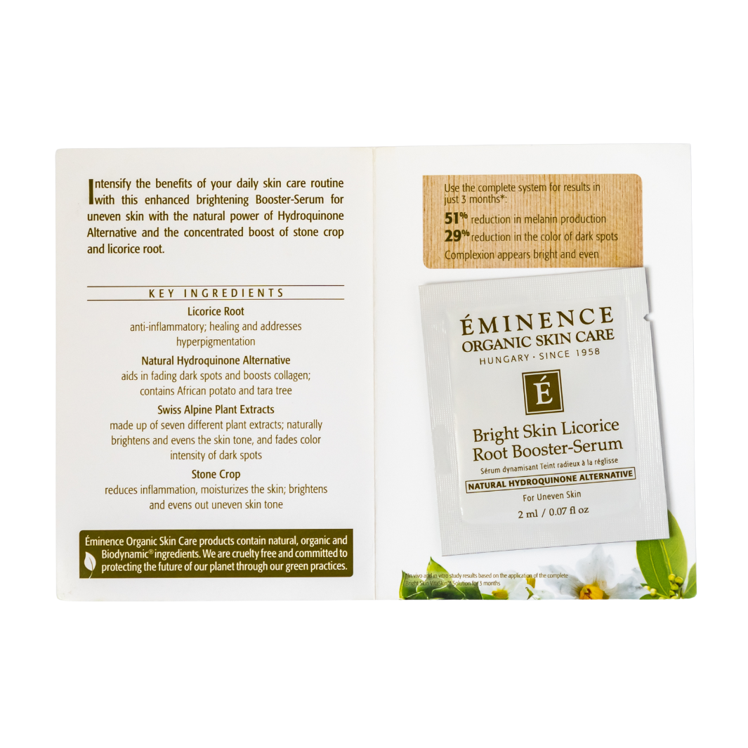eminence organics bright skin licorice root booster serum sample