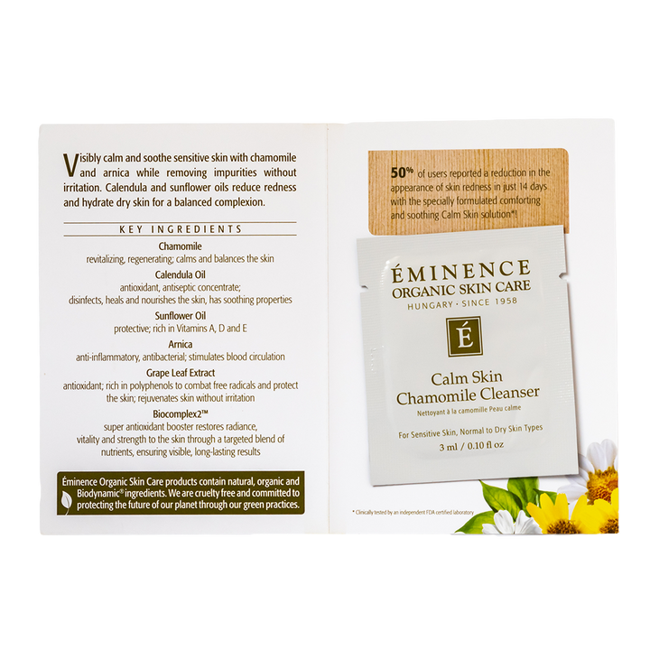 eminence organics calm skin chamomile cleanser sample