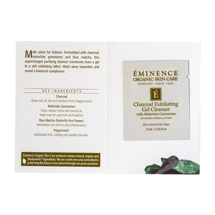 eminence organics charcoal exfoliating gel cleanser sample