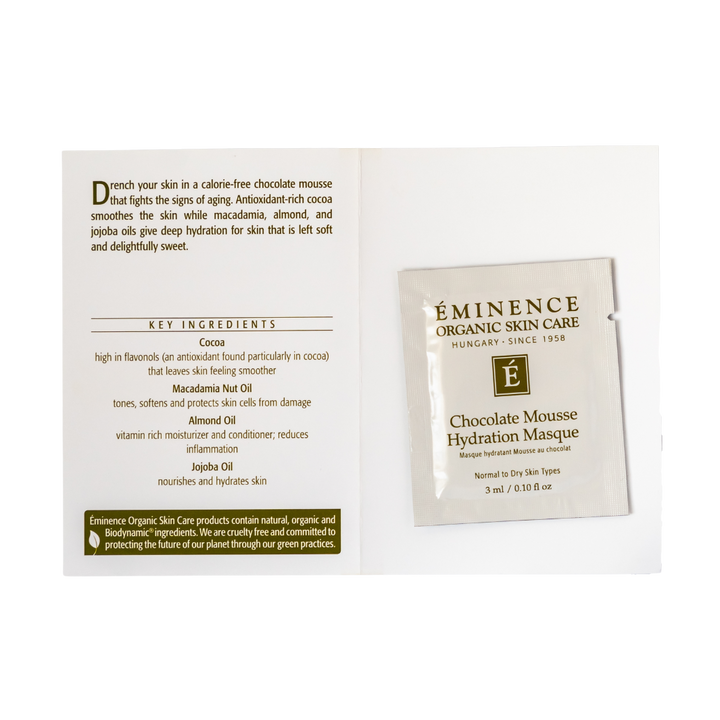 eminence organics chocolate mousse hydration masque sample