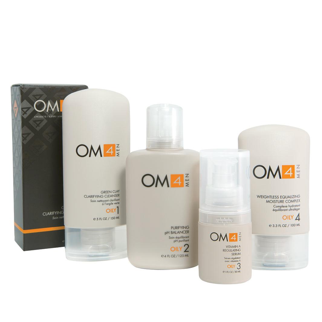 Organic Male OM4 Oily 4-Step RegiMEN & Travel Bag