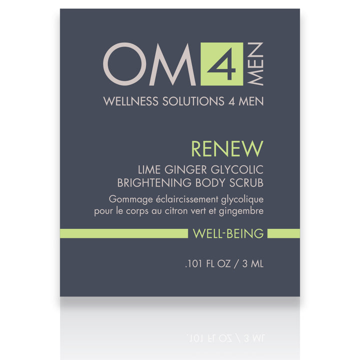 Organic Male OM4 Renew: Lime Ginger Glycolic Brightening Body Scrub - Sample Size