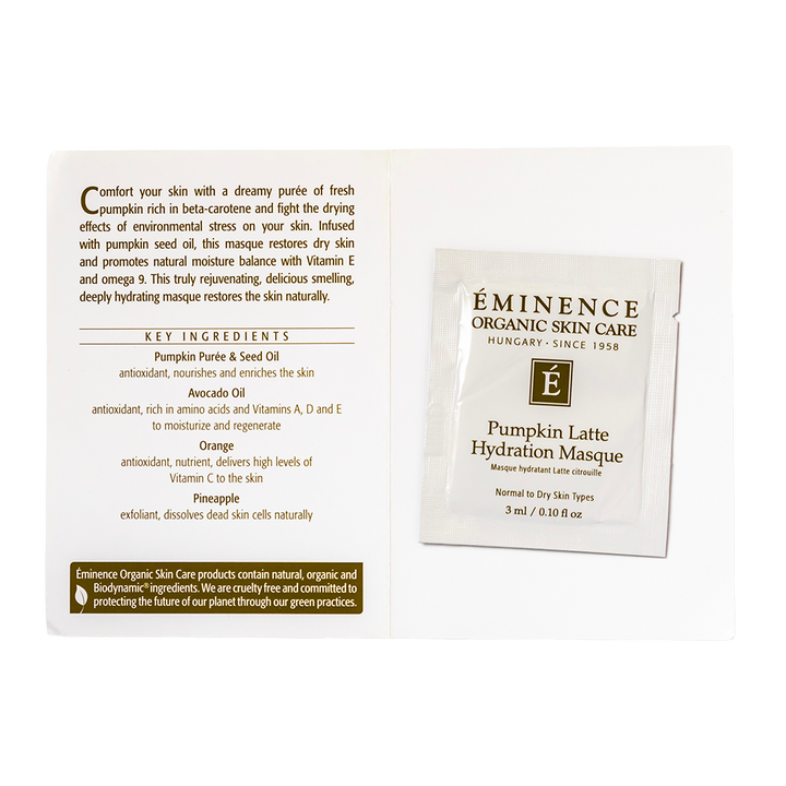 eminence organics pumpkin latte hydration masque sample