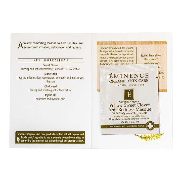 eminence organics yellow sweet clover anti-redness masque sample