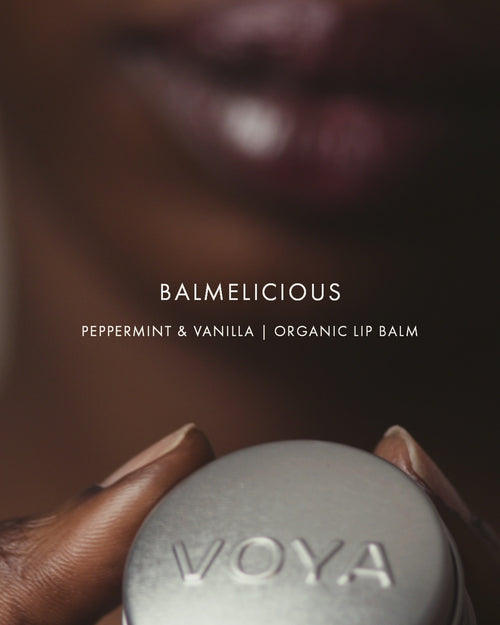 voya balmelicious vanilla and peppermint lip balm