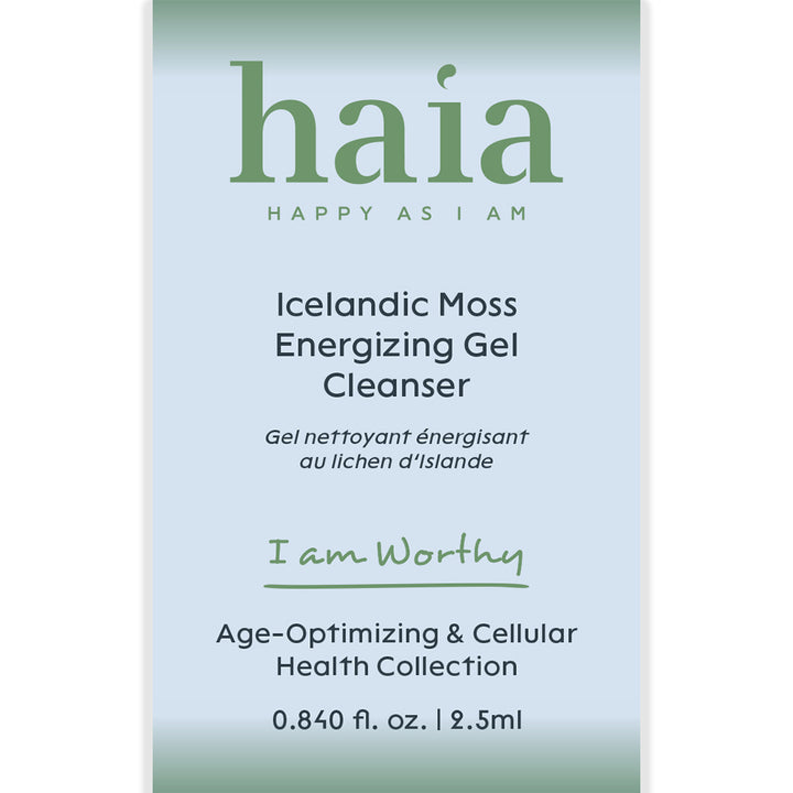haia "I am Worthy" Icelandic Moss Energizing Gel Cleanser - Certified Cosmos Organic - Sample Size