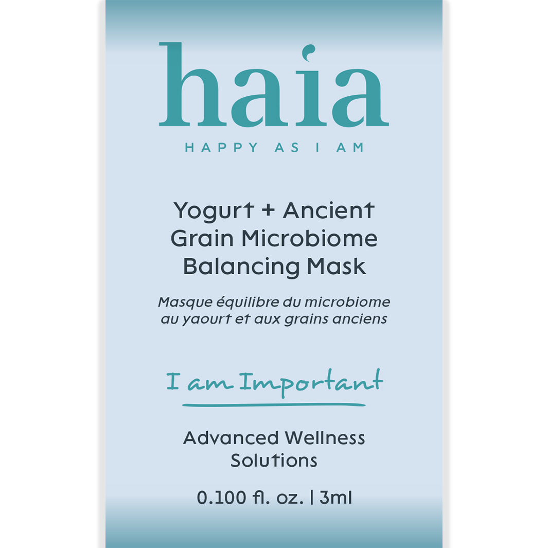haia "I am Important" Yogurt + Ancient Grain Microbiome Balancing Mask - Certified Cosmos Organic - Sample Size